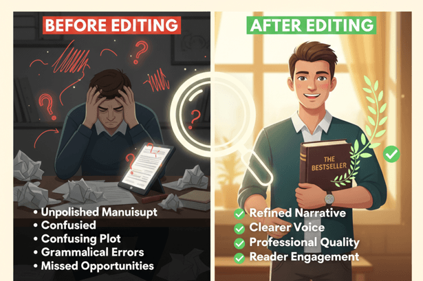 Choose professional editing for a better publishing experience and less stress.