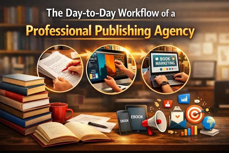 Publishing agency team helps you review your manuscripts and plan book production workflow.