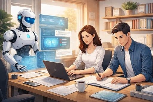 Collaboration between AI tools and human writers in modern publishing environments.