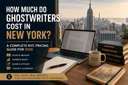 New York author reviewing ghostwriter pricing and contract options for a book project in 2026.