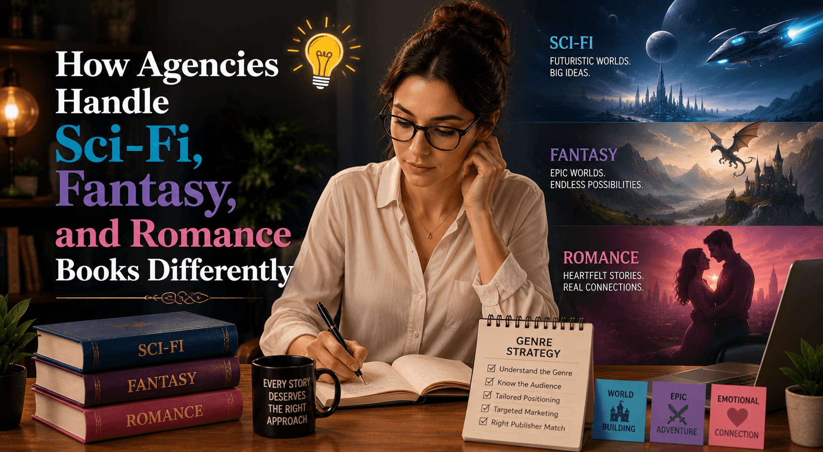 How does a Book Marketing Agency Handle Sci-Fi, Fantasy, and Romance Books Differently?