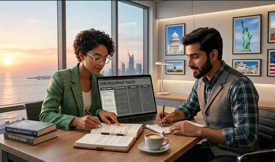 Author planning a novel with fiction ghostwriting services
