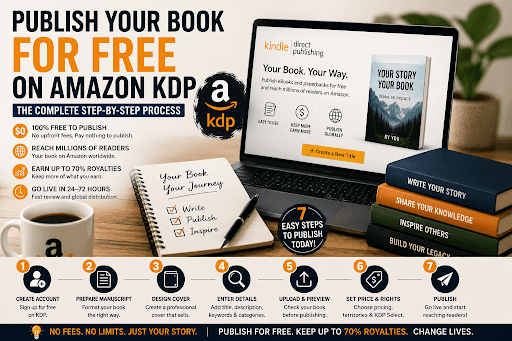 Step-by-step guide to publish a book for free on Amazon Kindle Direct Publishing (KDP)