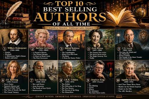 Top 10 Best Selling Authors of All Time | Book Publishing